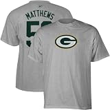 Green Bay Packers Reebok Clay Matthews Player Jersey T-Shirt (Small)