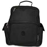 NBA Golden State Warriors Pangea Black Leather Large Computer Backpack