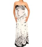 Blue Banana Grey and White Sequin Maxi Dress