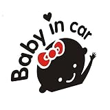 Koya セーフティーサイン Baby in car 赤ちゃん 乗ってます 夜間　反射　ステッカー シール デカール 運転 安全 外貼り タイプ　取り付け　簡単　防水 (ブラック)