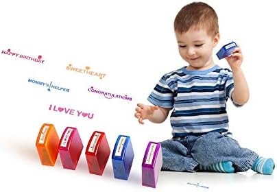 Stamp Set for Kids (10-Piece Set) - Smiley Face Stickers - Self-Inking Stamp Set - Great for Teachers, Parents, &amp; Children - Promotes Confidence &amp; Motivation - School Classroom Fun