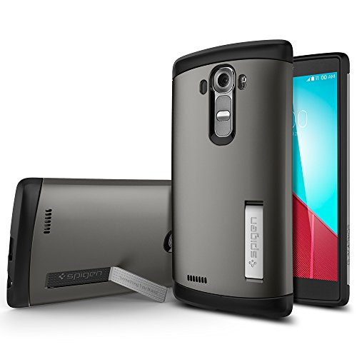 LG G4 Case, Spigen [AIR CUSHION] LG G4 Case Protective **NEW** [Slim Armor] [Gunmetal] Air Cushioned Corners / Dual Layer Protective Case for LG G4 (2015) - Gunmetal (SGP11524)