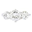 Vera's Silver CZ Diamond Three Stone Engagement Ring