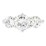 Image of Vera's Silver CZ Diamond Three Stone Engagement Ring
