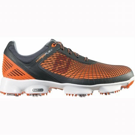 Footjoy 51015 W110 Hyperflex Mens Golf Shoes, Grey & Orange – 11.0 Wide