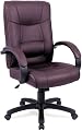 Alera SR41LS50B Strada Series High-Back Swivel/Tilt Chair with Brown Leather Upholstery