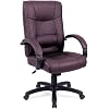 Alera SR41LS50B Strada Series High-Back Swivel/Tilt Chair with Brown Leather Upholstery