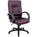 Alera SR41LS50B Strada Series High-Back Swivel/Tilt Chair with Brown Leather Upholstery