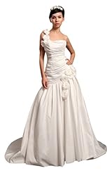 Lace Taffeta Floor Length Mermaid One Shoulder Dropped   Waistline  Dress