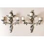 Christina French Country Antique Silver Candle Pair Candle Sconces