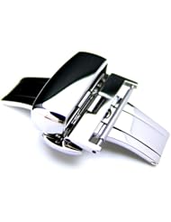20mm Deployment Buckle / Clasp, Polished Stainless Steel for Leather Strap