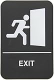 Rockwood BFM682.BLACK BFM Series ADA Molded Plastic Exit Sign, 6" Width x 9" Height, Black