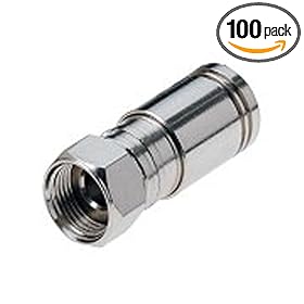 Paladin Tools 9614 SealTite Coax Connectors, F-Series, for RG6 and RG6 Quad, 100-Pack