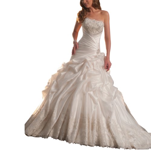 GEORGE BRIDE Strapless Taffeta Pick-up Ball Wedding Dress