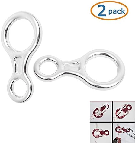 MAIKE MALL Rock Climbing Alloy Figure 8 Descender Rescue Belay Device for Rappelling Climbing 35KN
