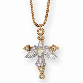Dual Hued Peace Cross Necklace