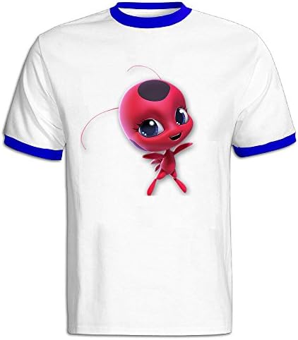 GOOOET Men's Cute Miraculous Ladybug Logo Cotton Tshirts RoyalBlue XXL