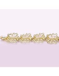 Gold Bracelet Butterfly Link Bracelet W Frame 2-D
