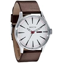 Nixon Sentry Leather Watch - Men's White, One Size