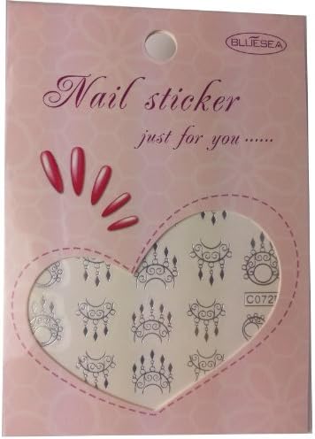 Dazzling Beauty Design Nail Art Wrap Water Transfer Decal Sticker for Natural/False Nails - SILVER