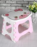 Brand H&3 Childrens Folding Step Stool Cute Cartoon Cat(small size),Pink,PP,24.5*18*19cm/9.6"*7.1"*7.5",#O086