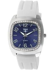 Trax Womens TR1740-NW Malibu Fun White Rubber Blue Dial Crystal Watch
