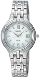 Stainless Steel Dress White Patterned Dial Solar Quartz