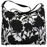 Black/White/Red Floral Messenger Diaper Bag