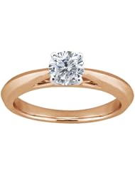 0.50 Ct Round H/I I1 Diamond 14K Rose Gold Solitaire Ring