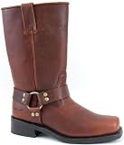 Mens Brown Leather Biker Harness Motorcycle Boots - Size 11