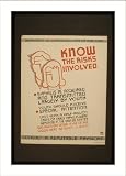 WPA Poster (S) Know the risks involved Syphilis is acquired and transmitted largely by youth (S) Youth