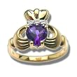 .015 CT 6MM HEART AMETHYST LADIES RING