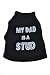 Ruff Ruff and Meow Dog Tank Top, My Dad is a Stud, Black, Medium
