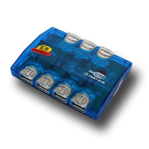 Hi-Speed 7 Port USB 2.0 Hub +Power AC Adapter for PC