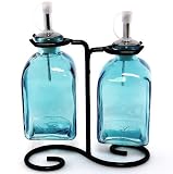 Country Home Romano Aqua Vinegar & Oil Dispenser, Olive Oil Bottle, Vinegar Bottle, Decorative Liquid Dispenser, Cruet, Drizzler