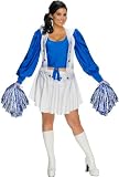 Rubie's Costume Co Womens Plus-Size Secret Wishes Full Figure Dallas Cowboy Cheerleader Costume, Blue/White, One Size
