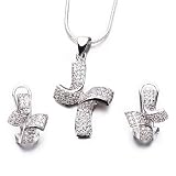 Pugster Double Arcs Earring & Pendant 925 Sterling Silver Jewelry Stud