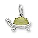 Sterling Silver Green Cz Turtle Charm title=