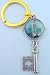 Catholic KeyChain Our Lady Virgin Mary Of Lourdes Ornate Silver Key 2 Tone Medal