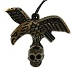 Resin Imitation Bone Pendant Eagle Skull - Adjustable Cord - 66mm x 57mm