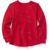 オールドネイビー OLD NAVY/ アニマルプリントワッフルニットティ ロビーレッド トップス長袖Tシャツ 5歳【並行輸入】