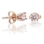 14k Rose Gold Pink Diamond Stud Earrings (1/5 cttw)