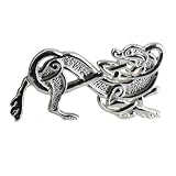 British Jewellery Workshops Silver 20x35mm Celtic Animal brooch