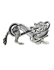 British Jewellery Workshops Silver 20x35mm Celtic Animal brooch
