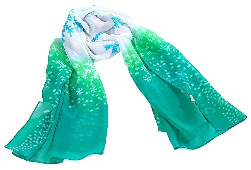 Jemis Women' S Christmas Snow Silk Scarf 50*150cm