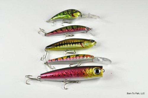 Lot of 5 New Crankbait Fishing Lures for Northern Pike A
