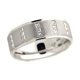1/2 CT DIAMOND MENS WEDDING BAND WHITE GOLD