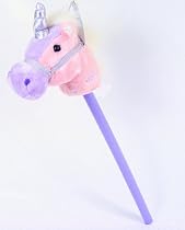 Fantasy Hobby Horse with Sound - Pink & Purple Unicorn