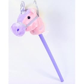 Fantasy Hobby Horse with Sound - Pink & Purple Unicorn