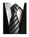 MENDENG Classic Striped Gray Jacquard Woven 100% Silk Men's Tie Necktie
